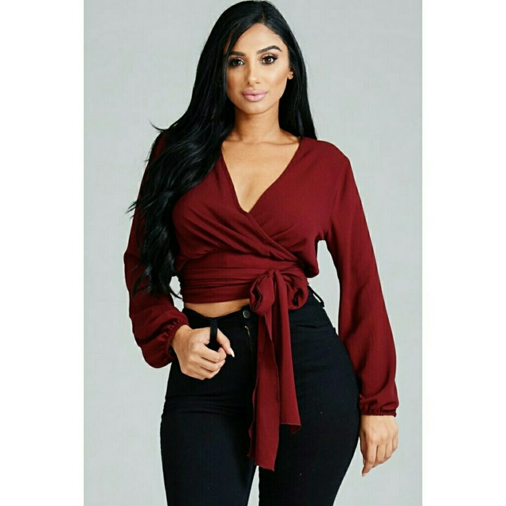 Long Sleeve Wrap Top NWT